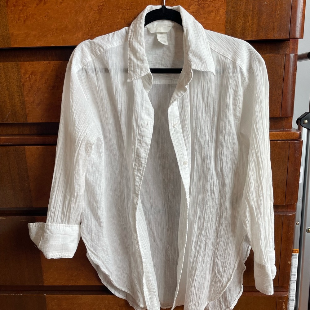 H&M white oversized button down